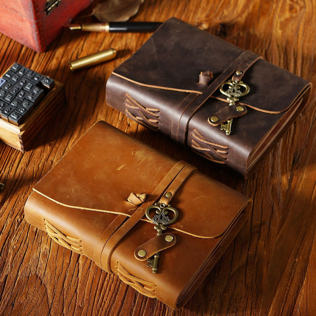 cowhide traveler notebook notepad retro handmade loose-leaf book magic diary