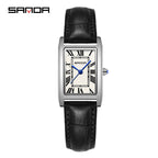 Men's Coffee Silver Rectangular Watch - Roman Numerals