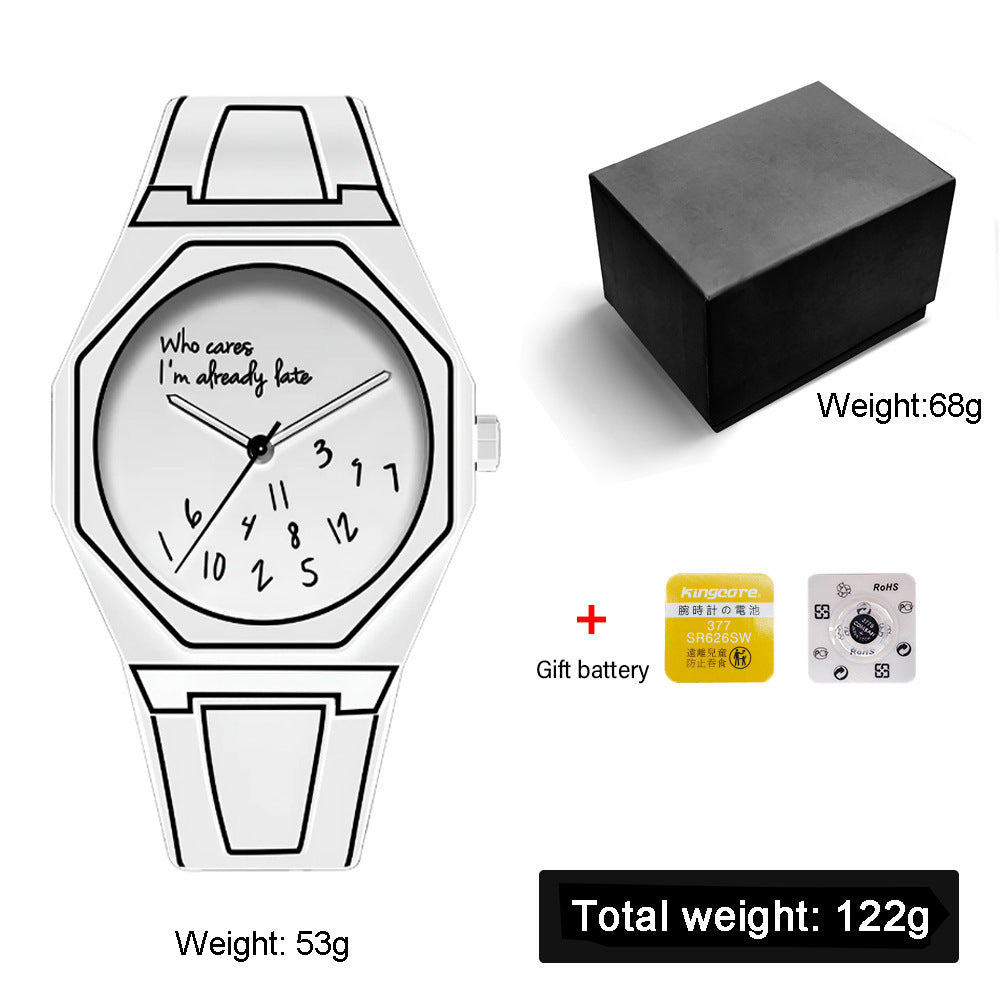 Women's Large Dial Candy Color Watch - Plastic Strap