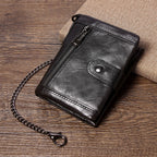 Men's RFID Anti-Theft Genuine Leather Coin Wallet | Aladinae