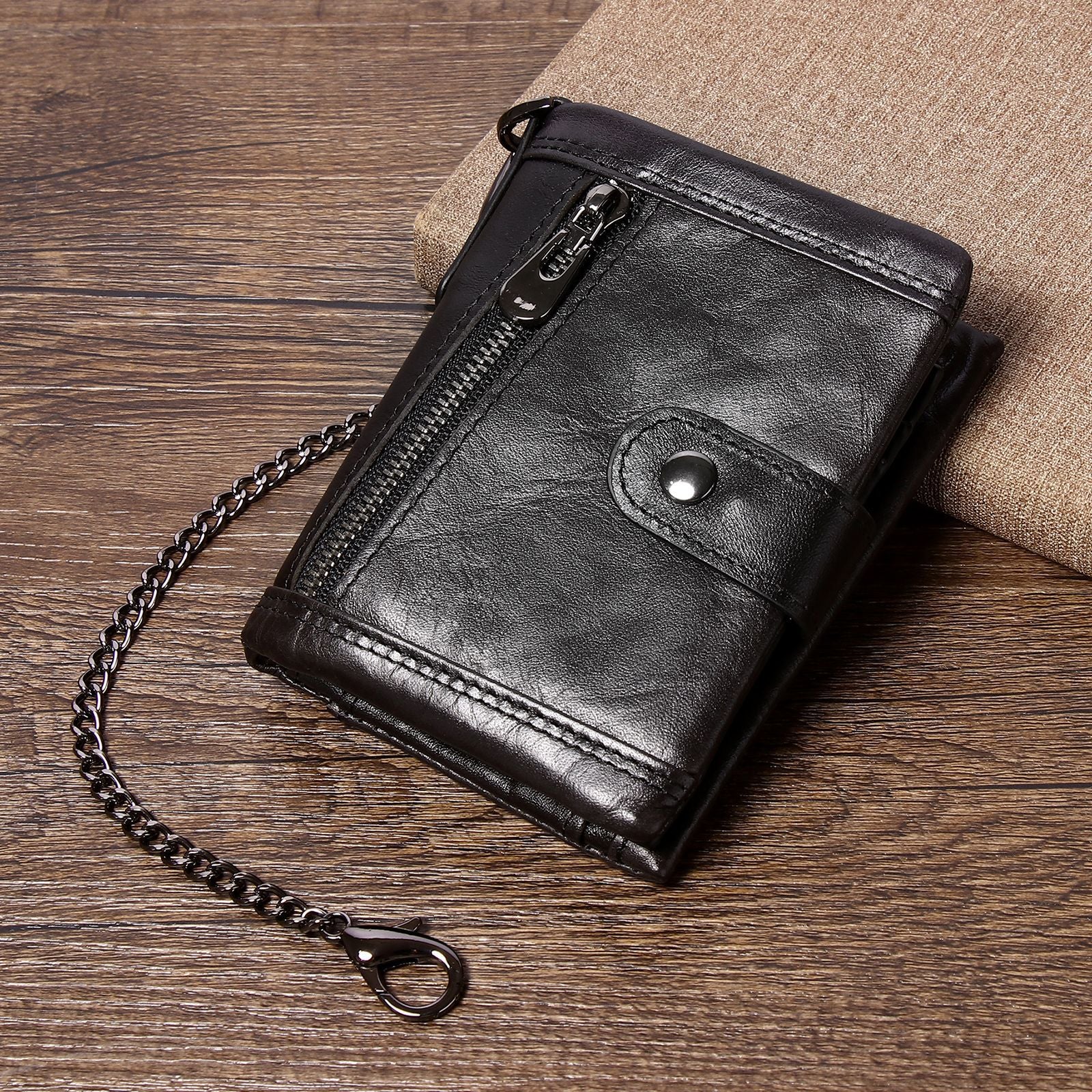 Men's RFID Anti-Theft Genuine Leather Coin Wallet | Aladinae