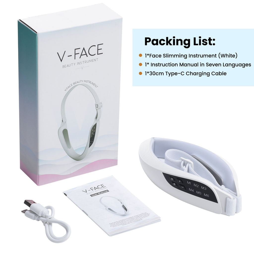 6-mode 8-level microcurrent EMS face slimming device, V-shaped facial massage, kneading, acupuncture, hammering, lifting, acupressure. (Cross-border product)