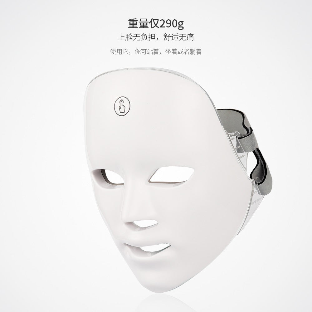 Cross-border rechargeable manual touch test led beauty mask colorful photon skin rejuvenation beauty instrument facial mask instrument