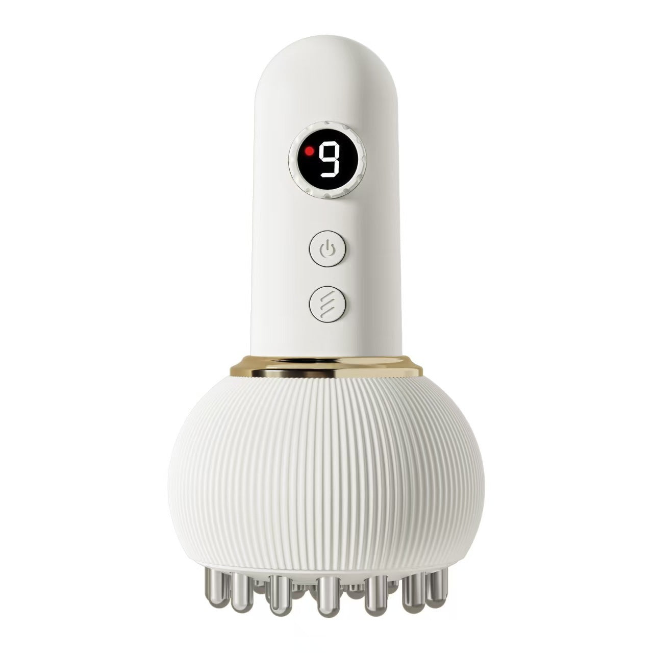 Electric meridian brush scraping device for shoulder and neck massage, abdominal massage, back slimming, belly slimming, and full-body massage and cupping.