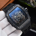 Richard Hollow Through Bottom Barrel Watch Wood Grain Colorful Cross-border Best Selling Watch Men