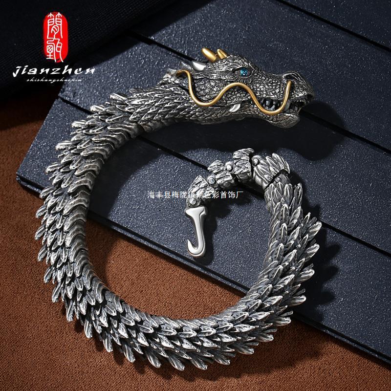 Original handmade men's personalized trendy retro sterling silver faucet domineering bracelet collectible jewelry birthday gift