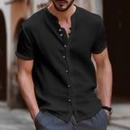 Men's Cotton Button-Up Casual Shirt | Aladinae