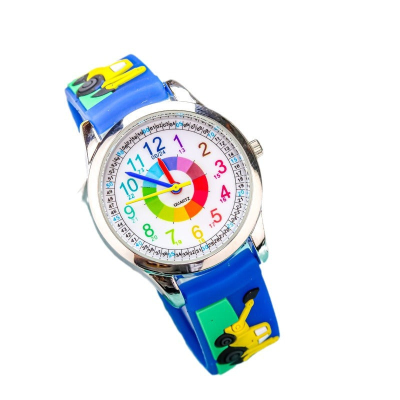 Kids' Black Quartz Watch - Waterproof, 34mm