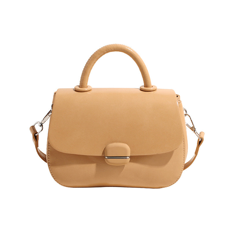 Cross-border bag for women, simple and versatile small square handbag, solid color textured commuter shoulder bag, commuter niche messenger bag