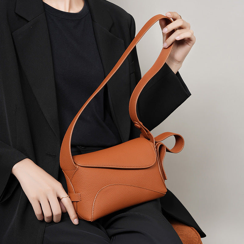 Genuine leather large capacity underarm bag women 2025 summer new versatile shoulder crossbody tote bag