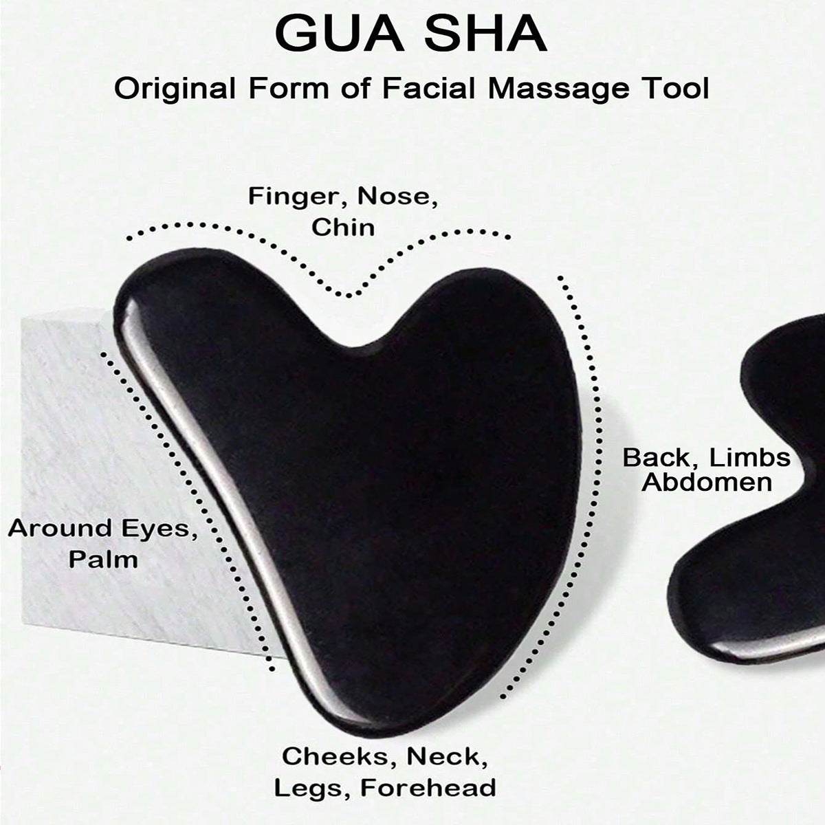 Cross-border facial massage stick double-headed face massager heart-shaped scraping beauty massage board massage roller spot