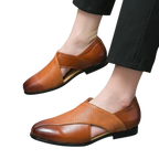 Men's Black PU Leather Slip-On Sandals – British Style | Aladinae