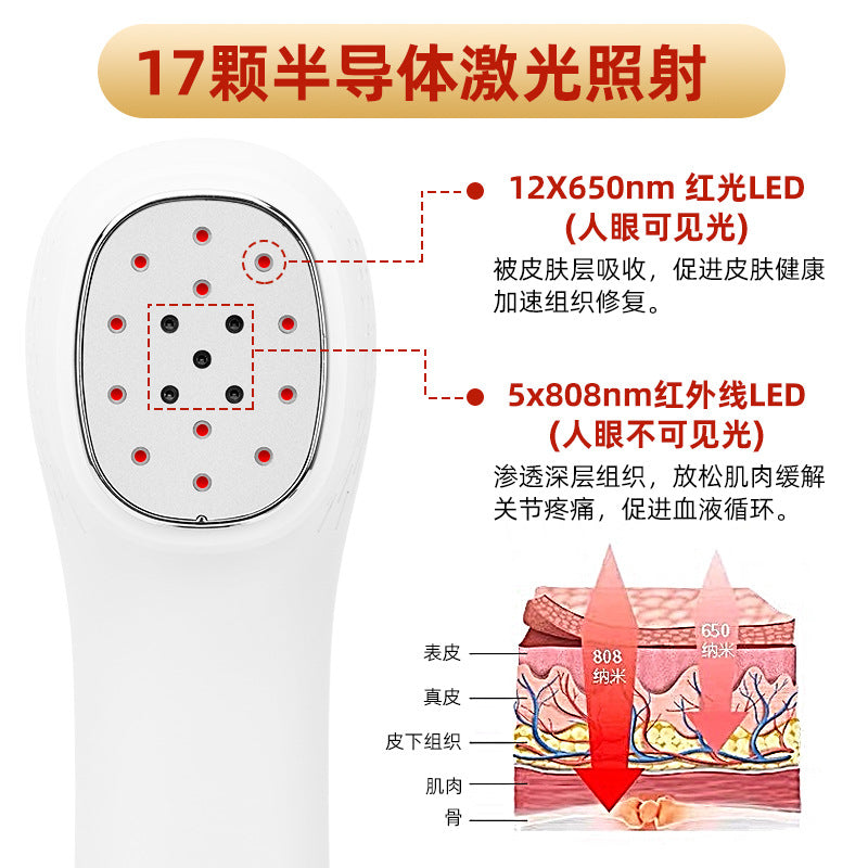 Portable handheld red light device assisted infrared therapy device 12 650nm 5 808nm therapy lamps cross-border