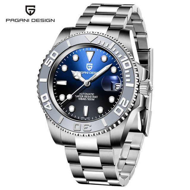 Men's White Automatic Mechanical Watch - Waterproof 100m