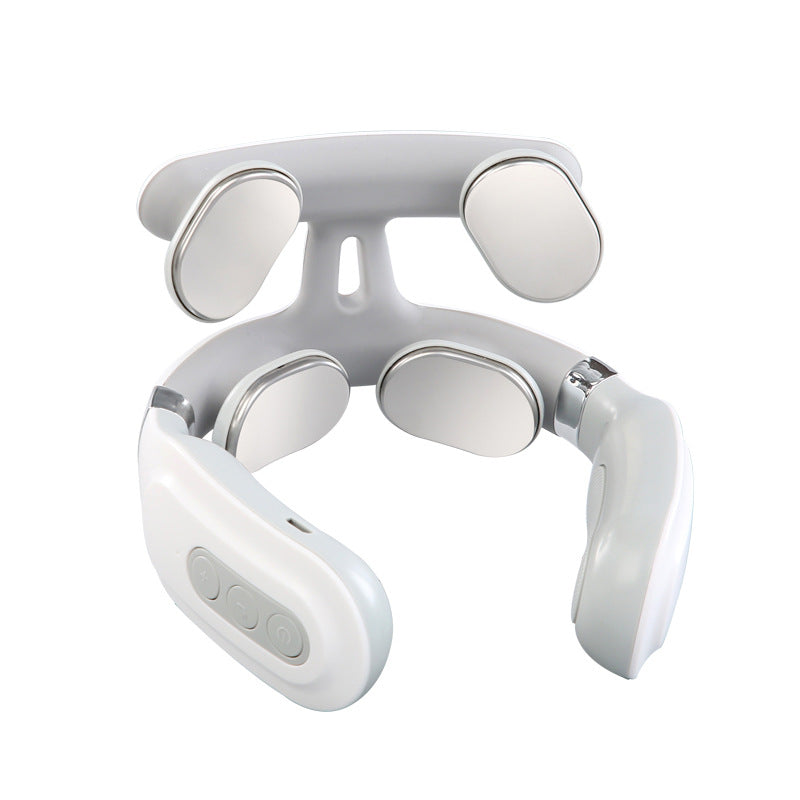 Multi-head neck massager intelligent cervical massager pulse therapy neck protector charging hot compress cervical massager