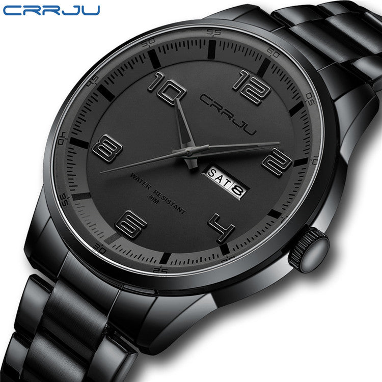 Men's Steel Watch - Calendar, Waterproof