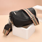 first-layer cowhide saddle bag women  leather shoulder bag wide shoulder strap Messenger bag