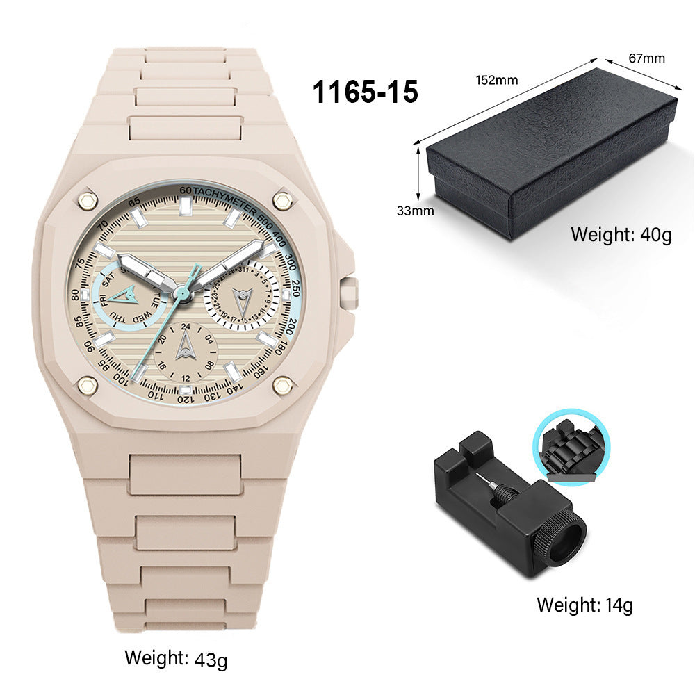 Women's Large Dial Watch - Plastic Strap