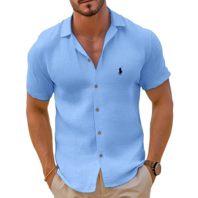 Men's Black & White Striped Hawaiian Shirt | Aladinae