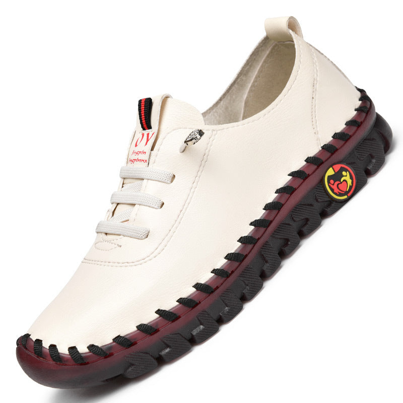 Cross-border explosive style handmade tendon soft sole mother shoes women's 2022 spring and summer new independent station flat single shoes casual shoes