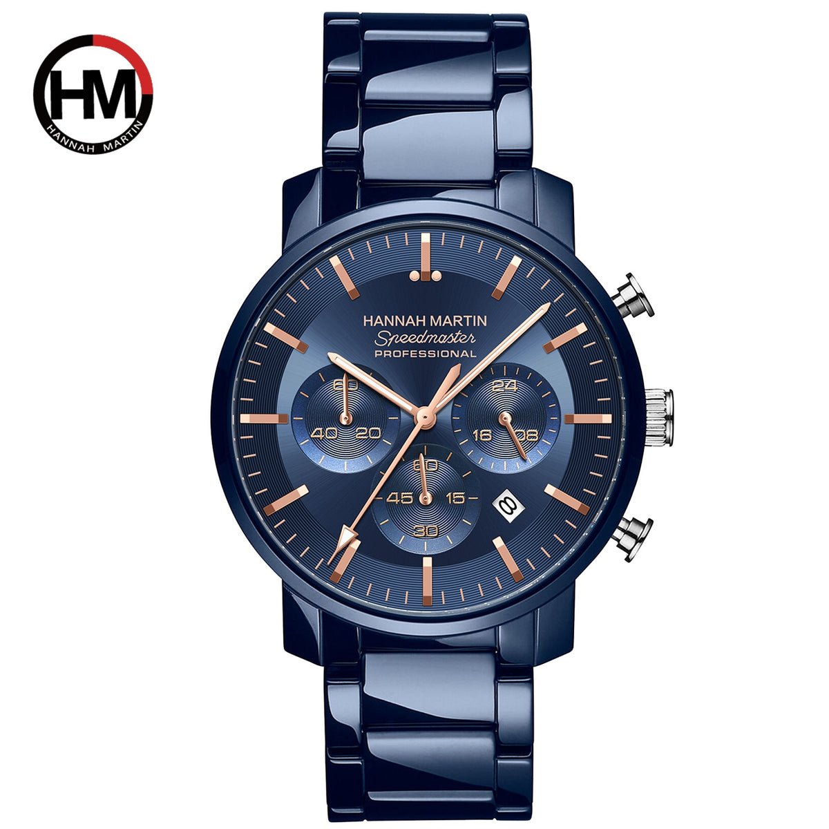 Men's Black Multi-Hand Quartz Watch - Waterproof, Calendar