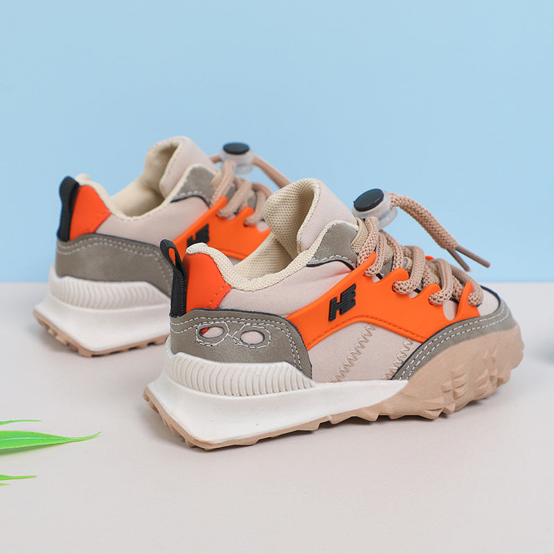 Children's sports shoes, boys' shoes, 2021 new style shoes, popular dad shoes, medium and large children's single shoes, breathable casual shoes