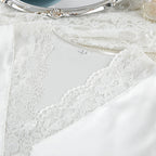 Satin lace-trimmed long-sleeved loose-fitting pajamas/robe with drawstring, 2026 European and American spring/summer new style women's loungewear.