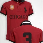 Men's Chicago Red Embroidered Polo Shirt | Aladinae