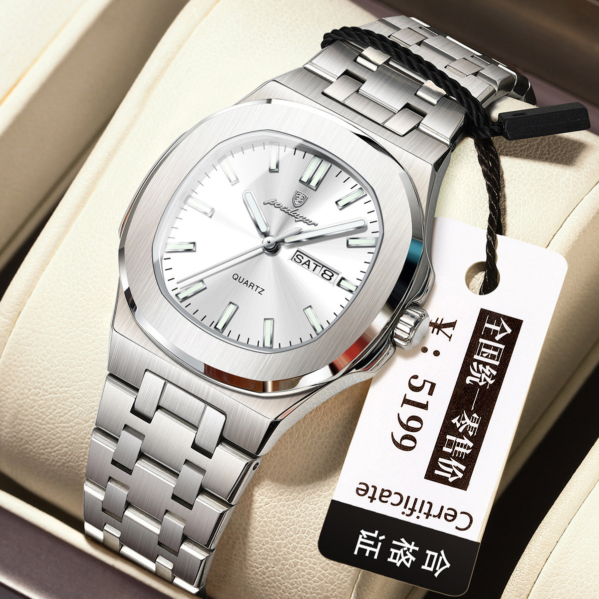 Swiss brand square quartz women's watch, new waterproof and luminous wristwatch, live stream hot-selling item for export, dropshipping available.