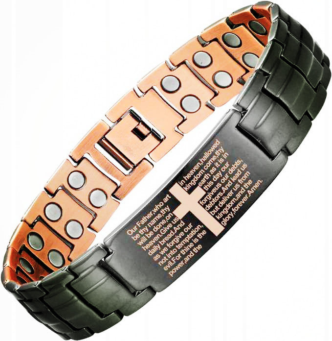 Amazon Hot Selling European and American Cross-Border Twill Antique Red Copper Men's Bracelet, Three Rows of Magnets Bracelet Wholesale