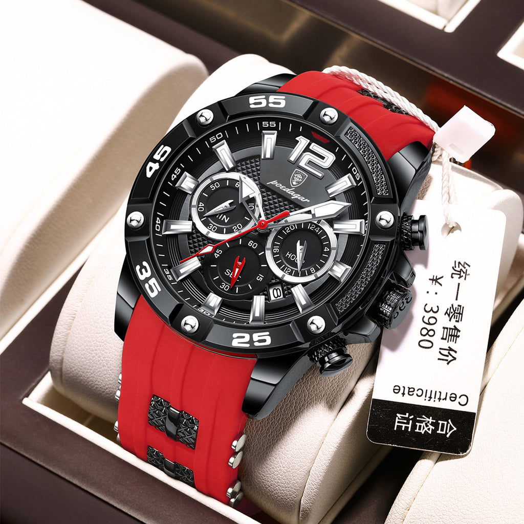 Men's Multi-Function Quartz Watch - Silicone Band