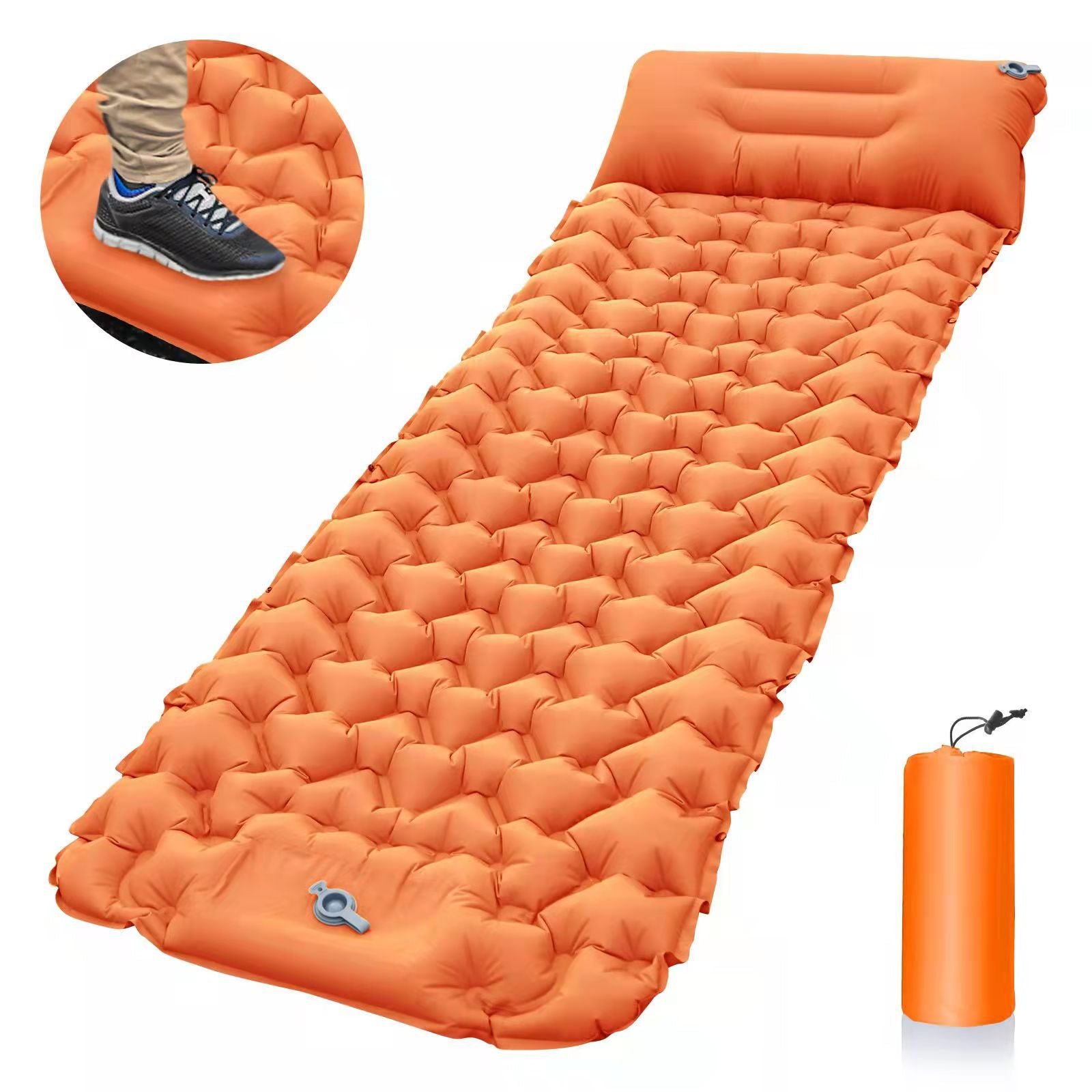 Outdoor inflatable mattress, camping footrest, cross-border camping sleeping mat, portable inflatable mattress