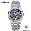 Men's Skeleton Automatic Mechanical Watch - Steel Strap