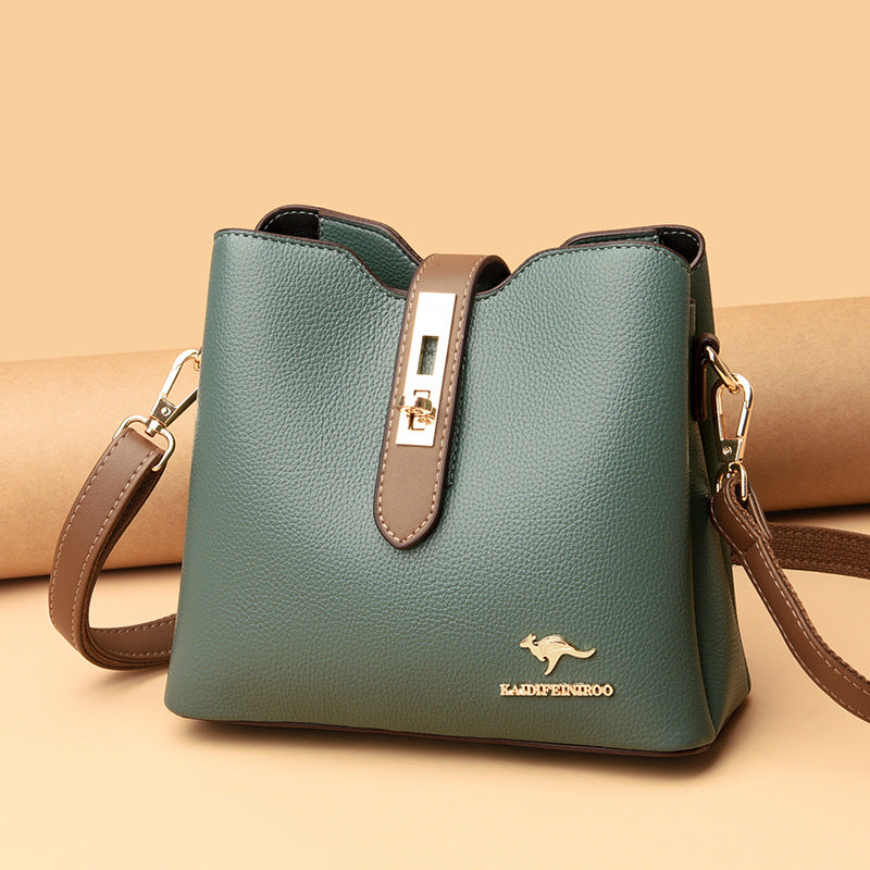 Bag women's bag new style 2021 Messenger shoulder bag women hit color fashion women's bucket bag women Europe and America one piece dropshipping
