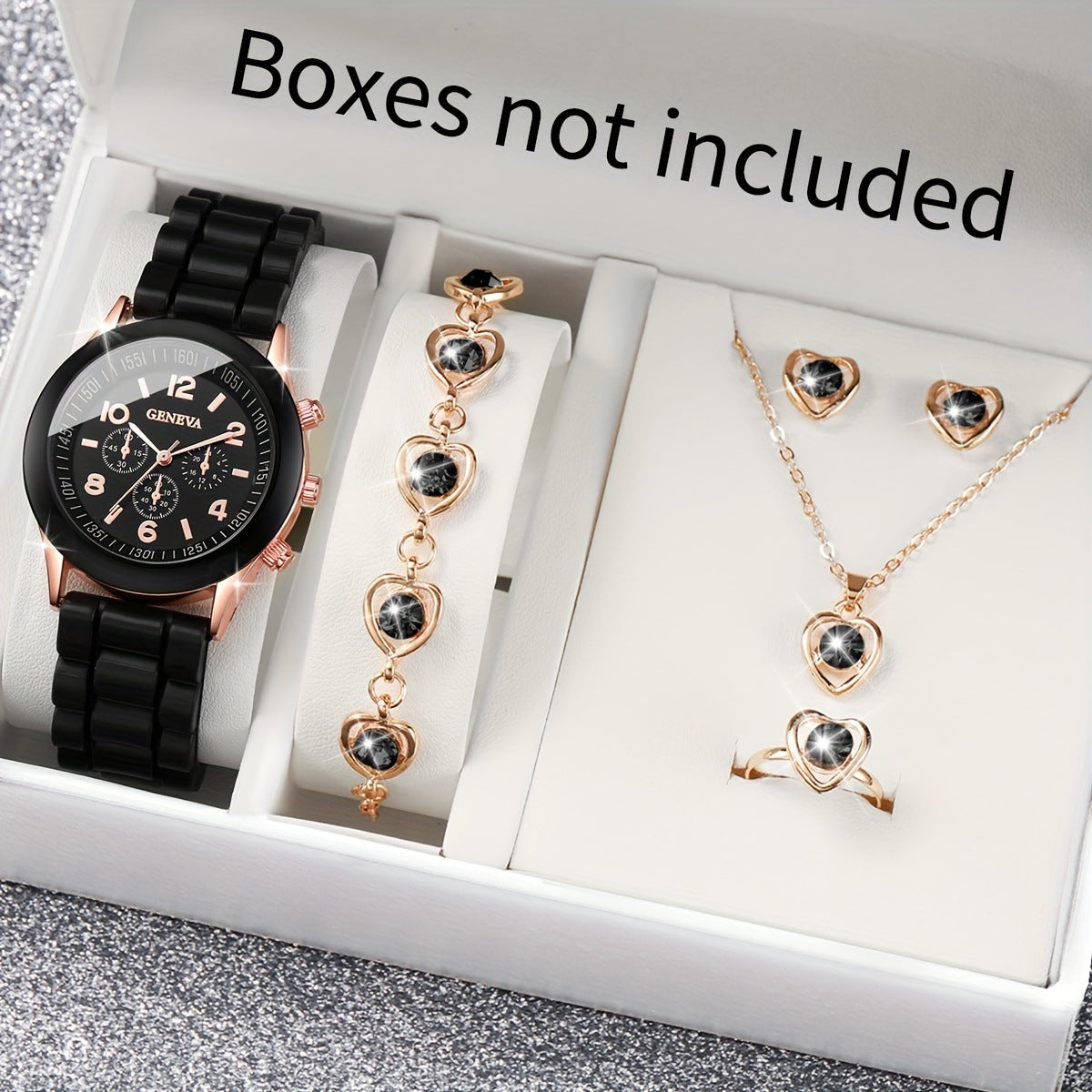 Women's White Heart-Design Quartz Watch - Silicone Strap