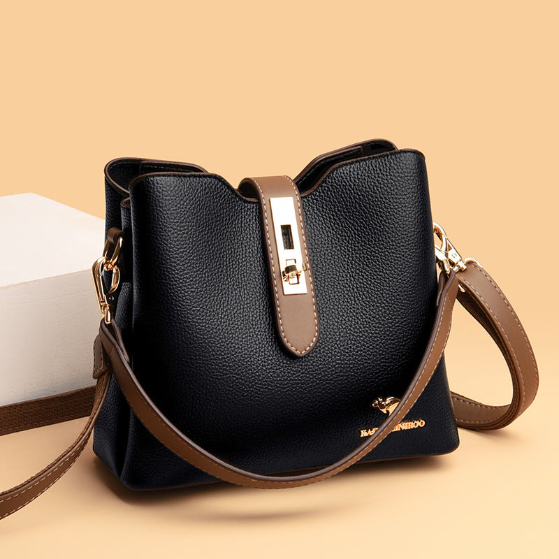 Bag women's bag new style 2021 Messenger shoulder bag women hit color fashion women's bucket bag women Europe and America one piece dropshipping