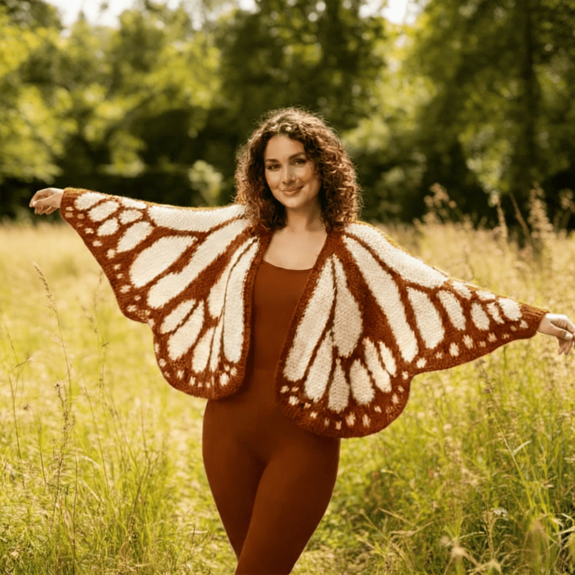 Imperial Butterfly Cape, Butterfly Shawl, Cardigan, Knitted, Unique Butterfly Pattern Shawl, Hand-crocheted Shawl, Comfortable Decoration
