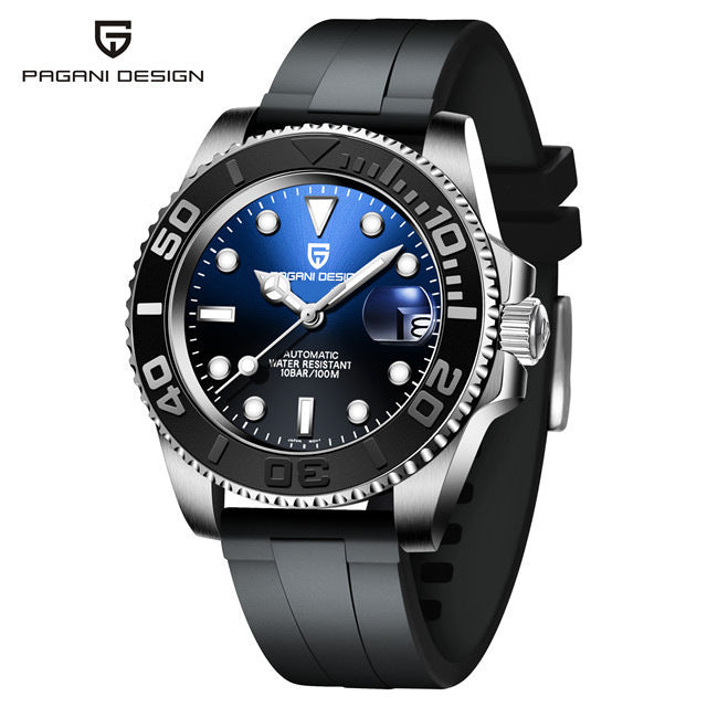 Men's White Automatic Mechanical Watch - Waterproof 100m