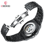 Men's Skeleton Automatic Mechanical Watch - Steel Strap