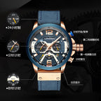 Men's Silver Black Multi-Hand Quartz Watch - Waterproof