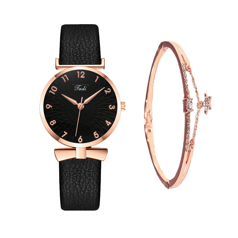 Women's Light Blue Watch and Bracelet Set - Quartz
