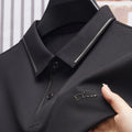 Men's Black Anti-Wrinkle Seamless Polo Shirt | Aladinae
