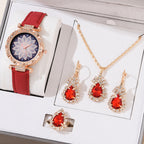 Women's White Watch and Bracelet Set - Quartz