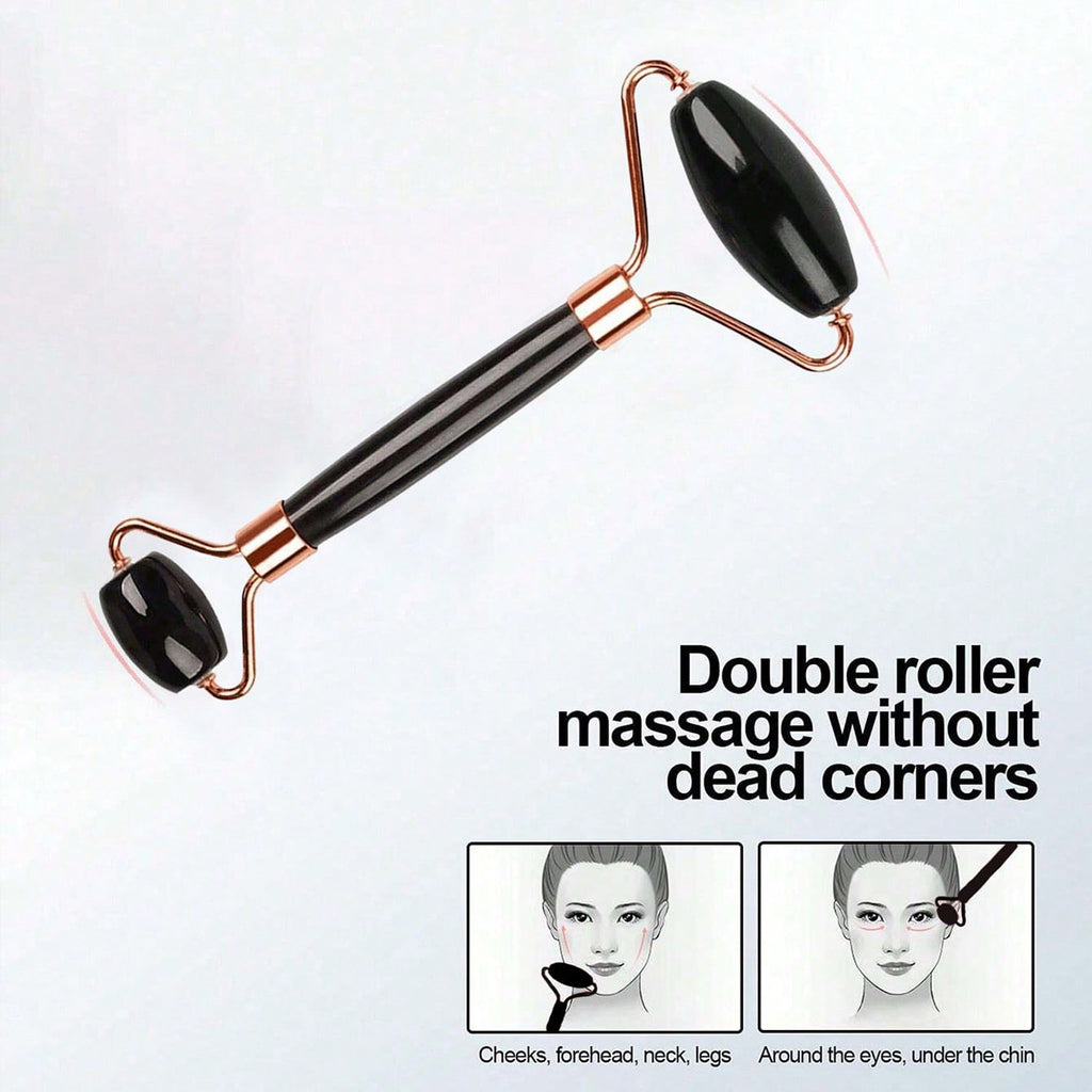 Cross-border facial massage stick double-headed face massager heart-shaped scraping beauty massage board massage roller spot