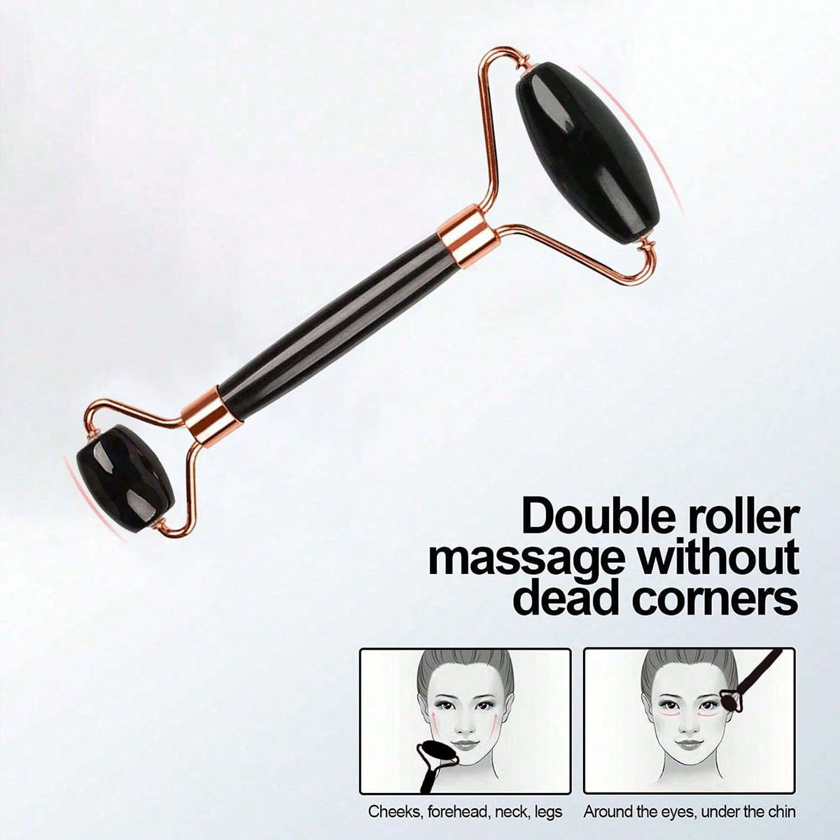 Cross-border facial massage stick double-headed face massager heart-shaped scraping beauty massage board massage roller spot