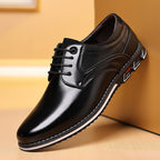 Men's Dark Brown Leather Work Shoes | Aladinae