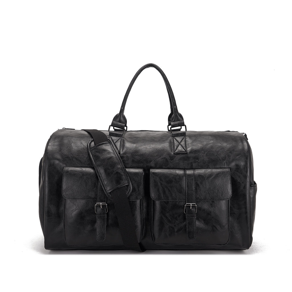 Guangzhou factory spot Amazon travel convenient carry-on clothing bag large PU leather duffel bag women's fashion