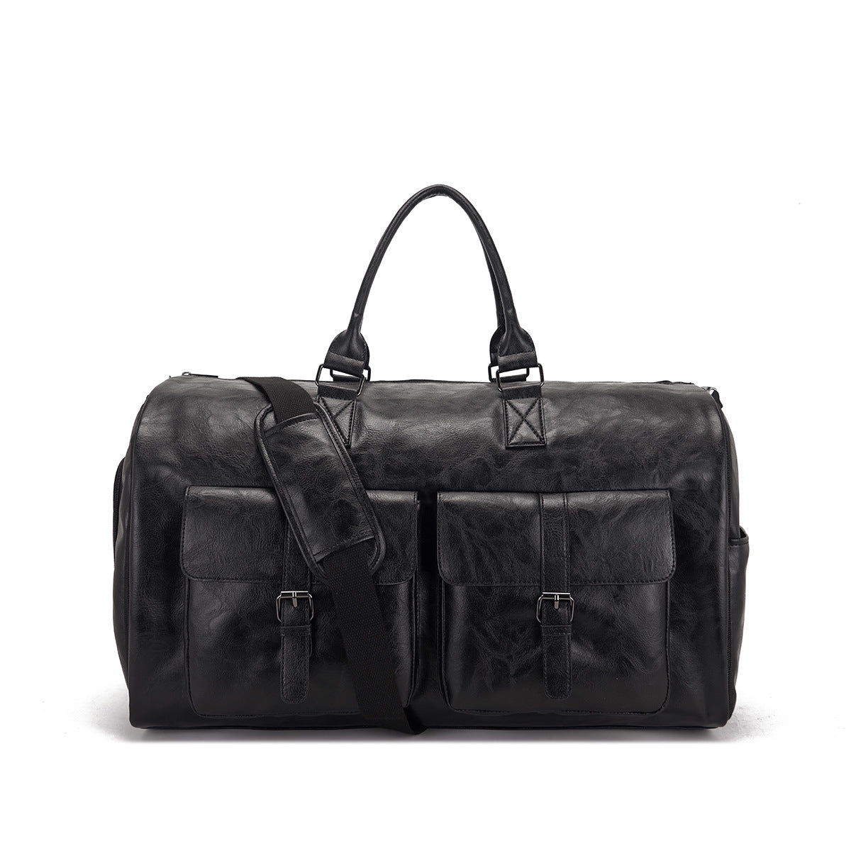 Guangzhou factory spot Amazon travel convenient carry-on clothing bag large PU leather duffel bag women's fashion