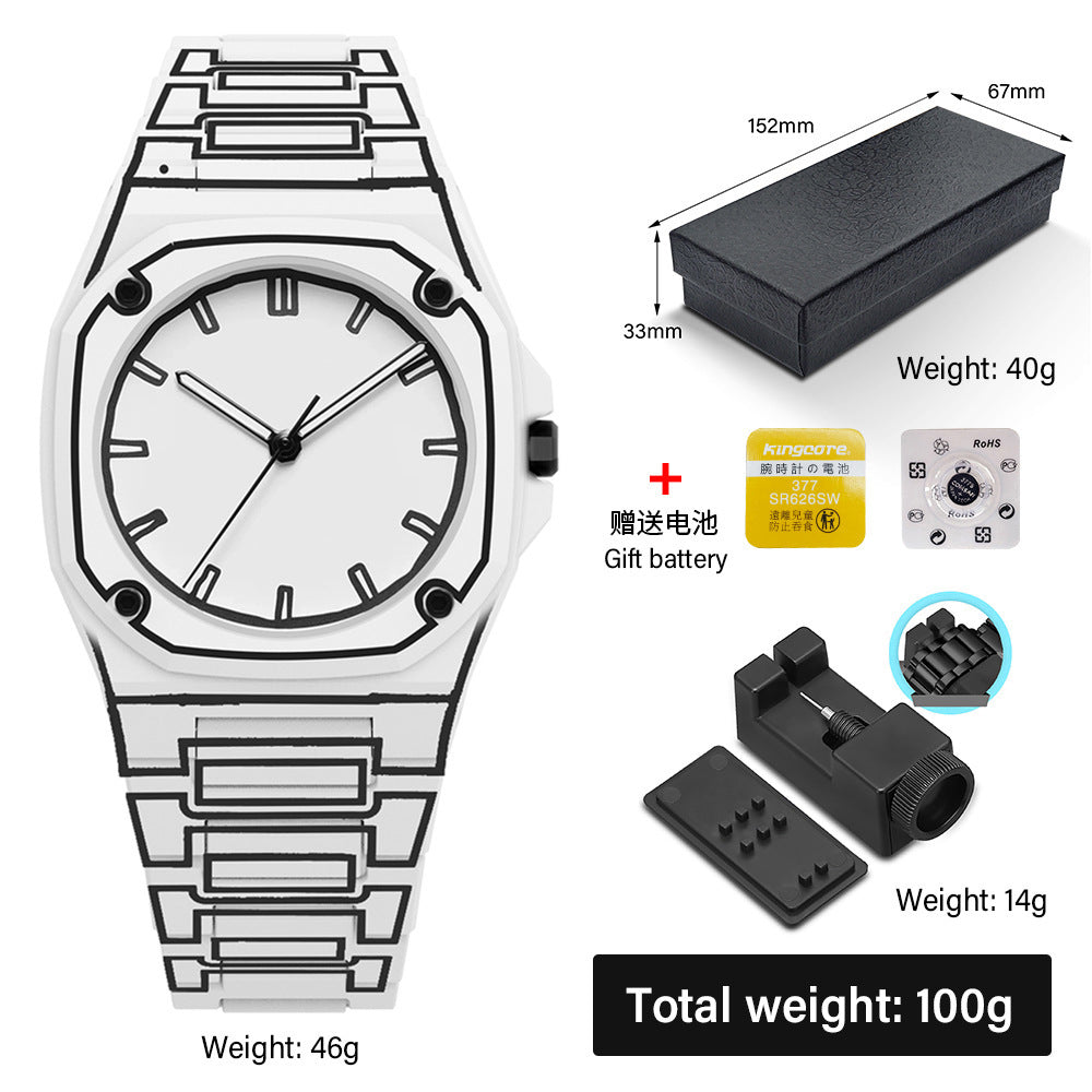 Women's Large Dial Candy Color Watch - Plastic Strap