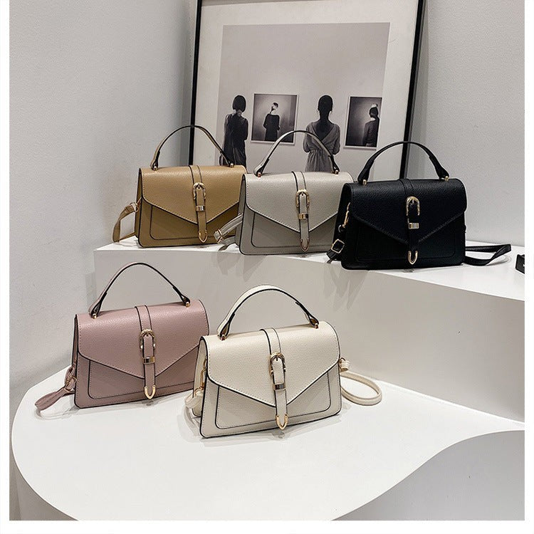Retro bag women solid color autumn and winter women's bag 2024 new style fashion casual simple shoulder handbag crossbody small square bag